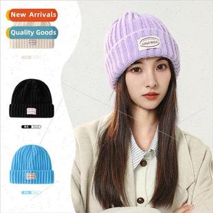 fall show cap Letter female small winter wool patch and face