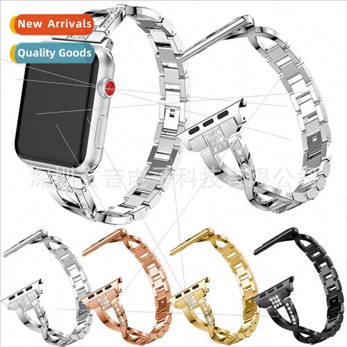 适用 Apple watch s7 Applexzigzag diamond encrusted stainless