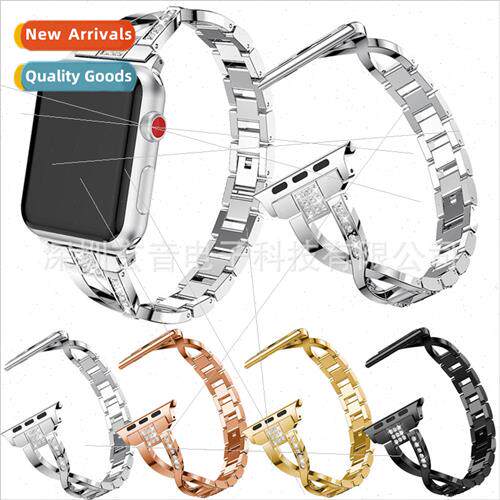 适用 Apple watch s7 Applexzigzag diamond encrusted stainless