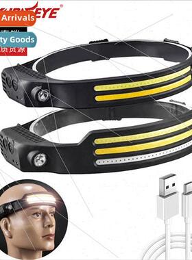 New white light yellow light red light COB sensor headlamp L