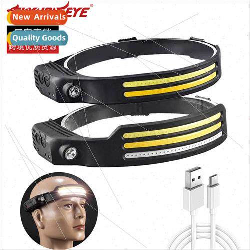 New white light yellow light red light COB sensor headlamp L