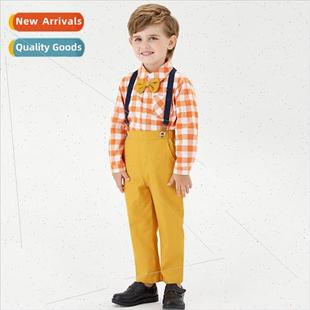 fall set sleeved spring polish long and plaid Boys Childrens