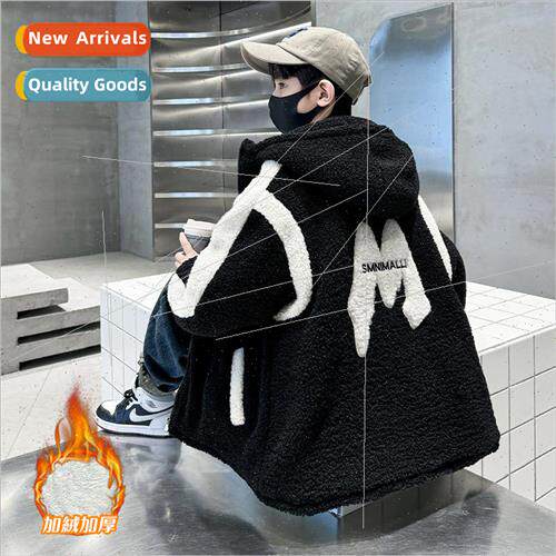 Childrens lambs wool jacket boys 2023 new fall and winter mi