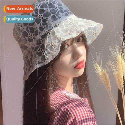 Flower hollow lace fisherman hat children Korean  of the cov