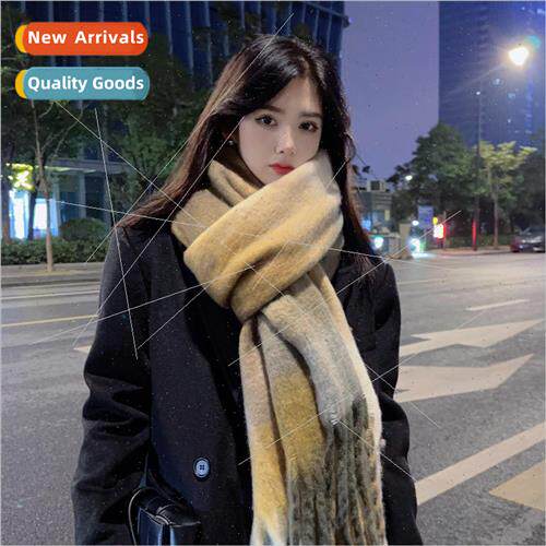 Scarf female fashion ins Japanese striped mohair thickened w