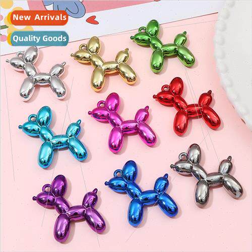 Cute acrylic plating UV balloon dog pendant diy handmade cre