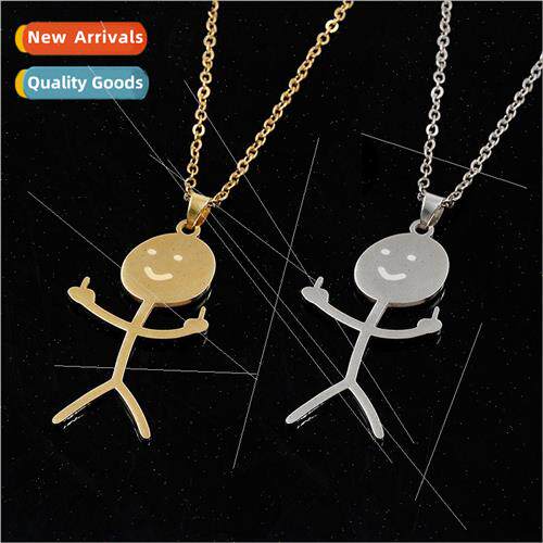 Funny Doodle Necklace Graffiti Character Fun Stainless Steel