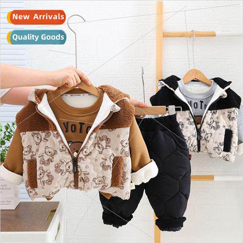 Winter new childrens suit boys cotton vest padded thickened