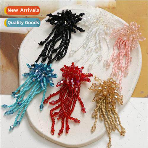Vintage Hong Kong  long tassel crystal flowers diy handmade
