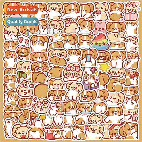 100 Corky stickers cute cartoon puppy handbook stickers cell