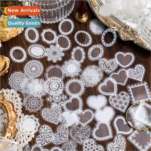 PET boxed stickers love lace series vintage  literary floral