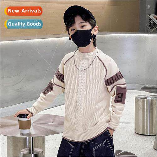 Boys sweater fall and winter 2023 new childrens knitted swea