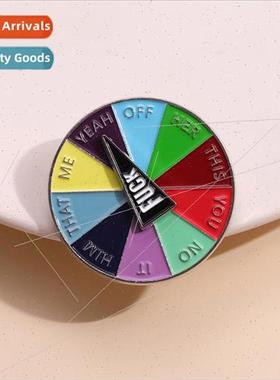 Creative rotatable pointer alphabet brooch creative rainbow