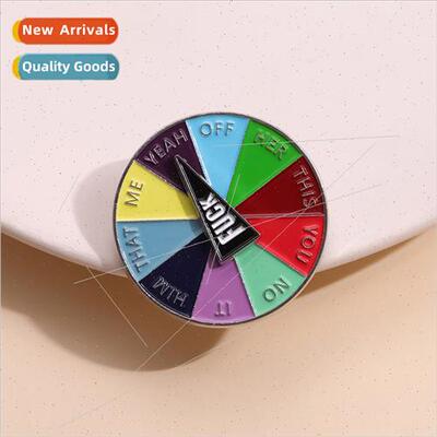 Creative rotatable pointer alphabet brooch creative rainbow