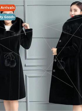 2019 fall and winter new imitation mink velvet coat female m