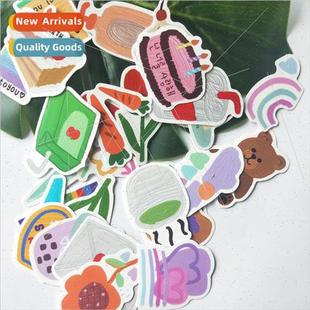 30 Japanese ins oil painting food stickers cute suitcase pho