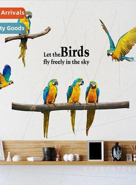 New XL6047 macaw 2 wall stickers living room bedroom childre