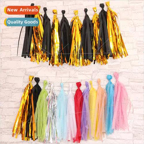 Balloon Tassel 35cm Paper Tassel Pull Wedding Party Rose Gol