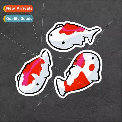 Cartoon Koi fish car stickers electric car decorative luggag