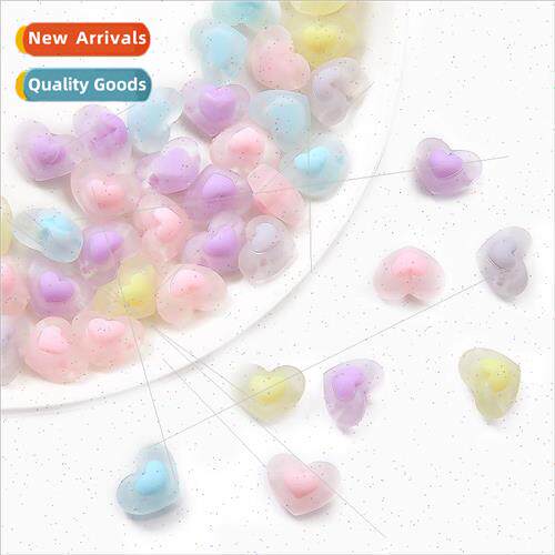 Transparent acrylic frosted heart straight hole earrings pen