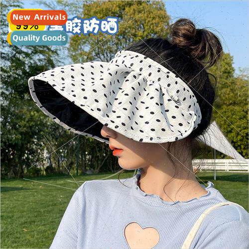 Polka dot hollow top shell cap female summer vinyl sunscreen