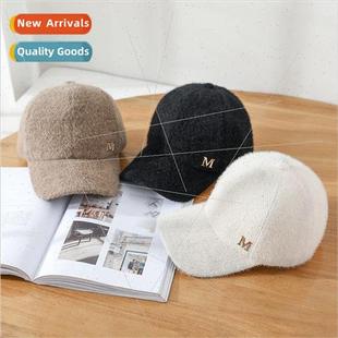 Korean baseball blended and hair winter rabbit Autumn cap