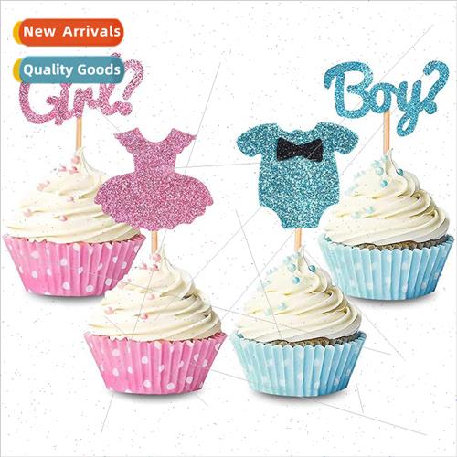 Gender Reveal Cake Decorating Inserts Blue Pink 12 Boys Girl