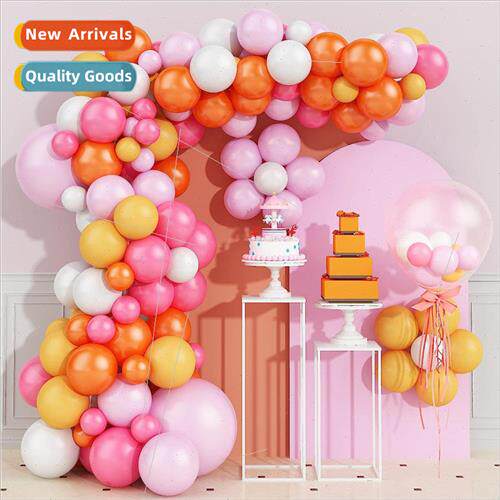 New pink orange garland arch balloon chain set bohemian  wed