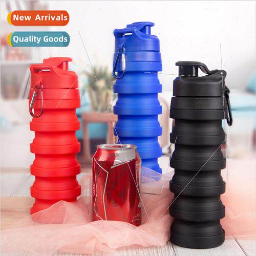 500ml Creative licone Folding Water Bottle Retractable Foldi