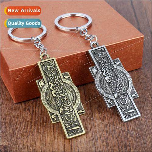Retro alloy letters keychain car key ring pendant small  cre