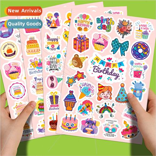 100 Stickers Birthday Cake Stickers Birthday Party Cake Ball