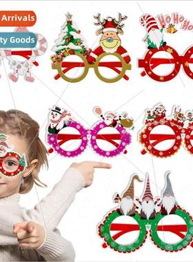 New round frame Christmas glasses Christmas theme party phot