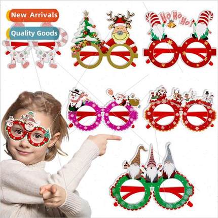 New round frame Christmas glasses Christmas theme party phot