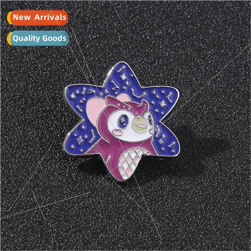 Cute cartoon owl metal badge anime surrounding Owl ster allo