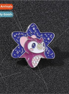 Cute cartoon owl metal badge anime surrounding Owl ster allo