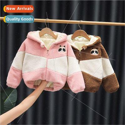 Childrens winter new lambswool boys and girls little panda h
