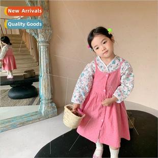 the spring new Korean fall suit and floral Girls skirt