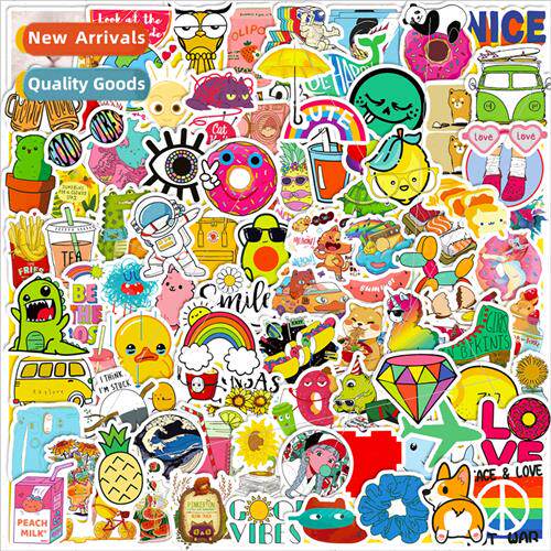 100 small size 4cm small fresh stickers cute cartoon waterpr