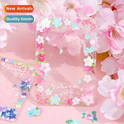 Flash film synthetic paper stickers The colorful flower fiel