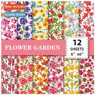 rose red floral 12pcs material pink handbook decor pack