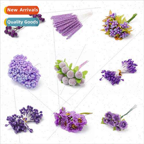 Purple simulation flowers  new foam flower core stamen wrapp