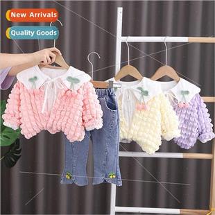 Autumn dress girls cardigan jacket dressy baby doll collar i