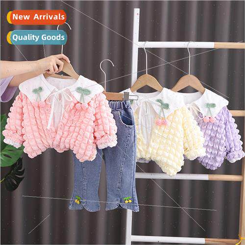 Autumn dress girls cardigan jacket dressy baby doll collar i