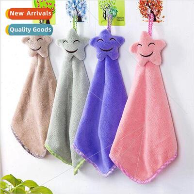 Cute star small square towel kitchen bathroom hanging wipe p