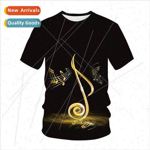 Summer mens new note nd 3d digital printing short-sleeved T-