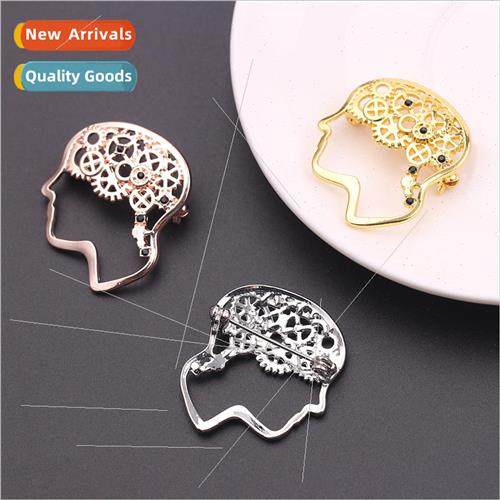 Brain Thinker Brooch Fashion New Personalized Vintage Alloy