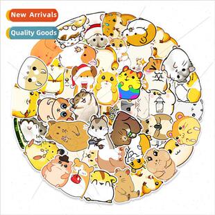 50 Cute Hamster Doodle Stickers Water Cup Computer Cell Phon