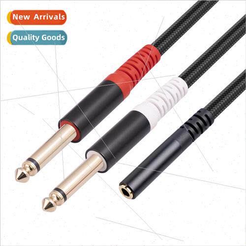 Shielded Cable Aluminum Shell Stereo 3.5mm Female to Dual 6.