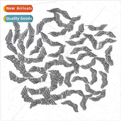 diy handmade jewelry plating antique silver alloy angel wing