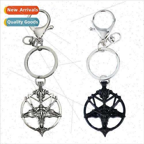 New retro literary skull sheeps head keychain Devil God Pan